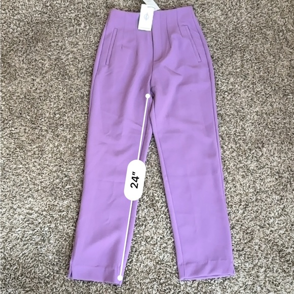 NWT Stradivarius slim tailored pants in purple - Picture 7 of 8